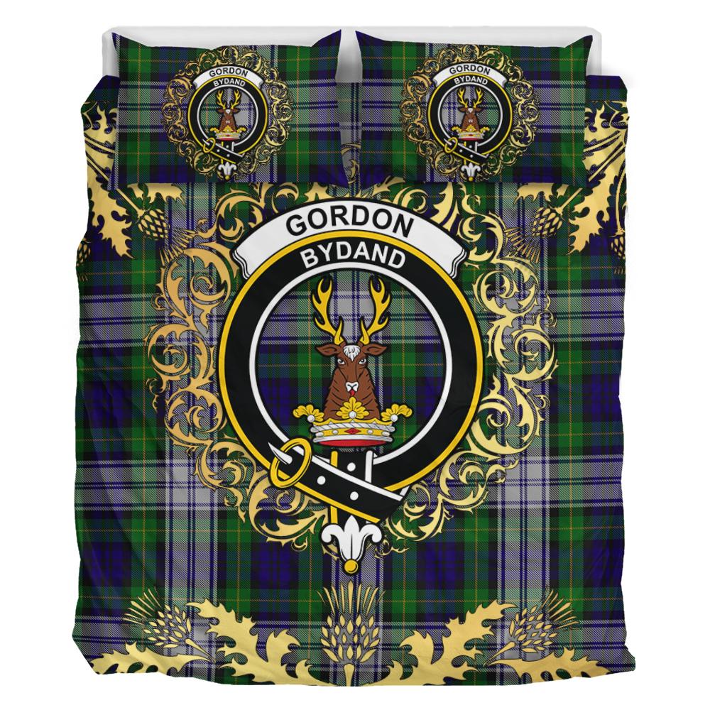 Gordon Dress 06 Tartan Crest Bedding Set - Golden Thistle Style