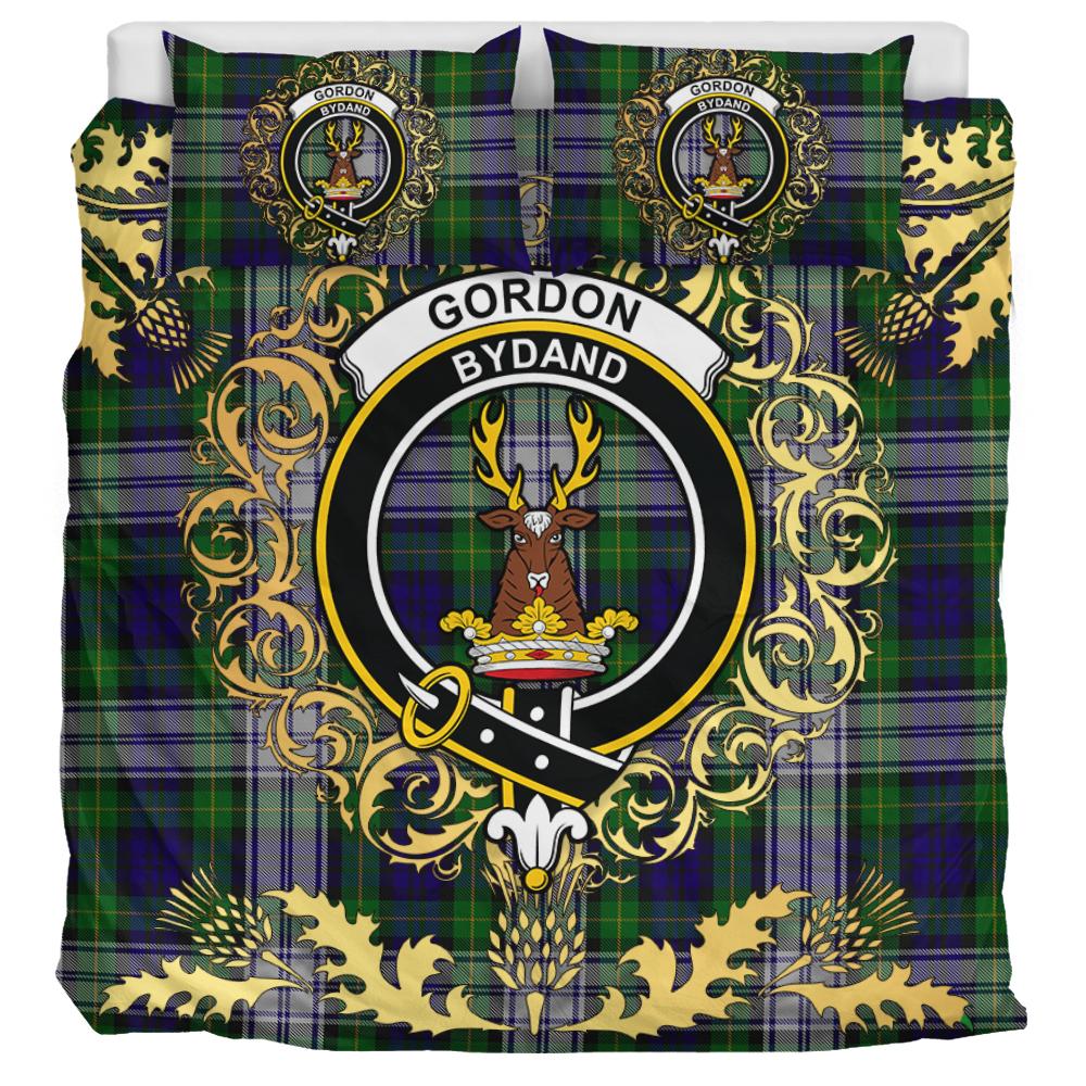 Gordon Dress 06 Tartan Crest Bedding Set - Golden Thistle Style