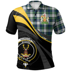 Gordon Dress Ancient Tartan Polo Shirt - Royal Coat Of Arms Style