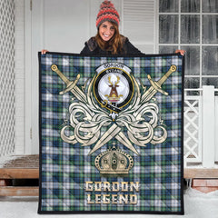Gordon Dress Ancient Tartan Crest Legend Gold Royal Premium Quilt