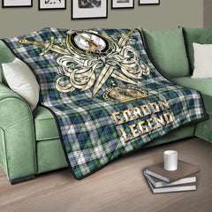 Gordon Dress Ancient Tartan Crest Legend Gold Royal Premium Quilt
