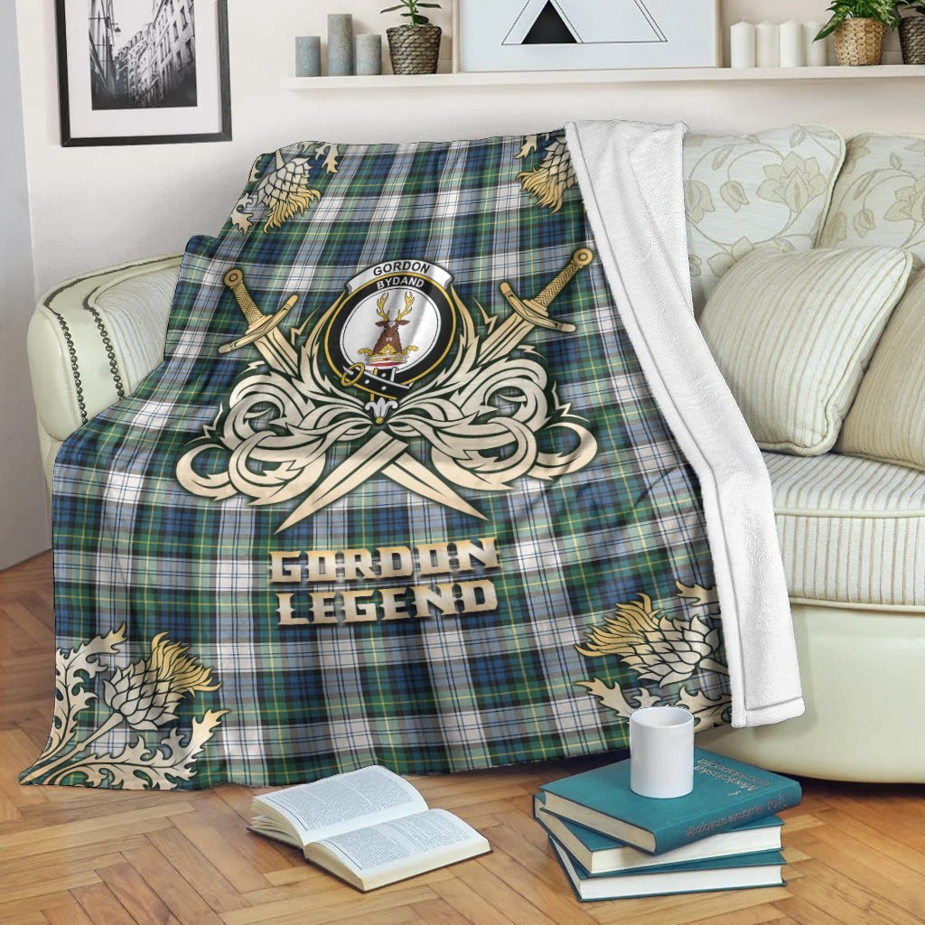 Gordon Dress Ancient Tartan Gold Courage Symbol Blanket
