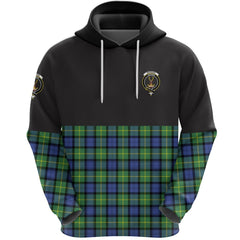 Gordon Old Ancient Clan Half Of Tartan Hoodie
