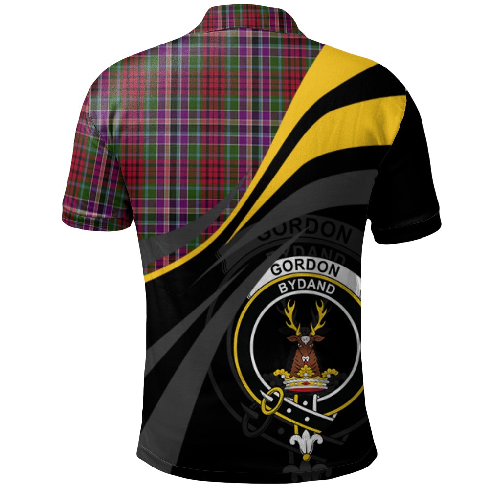 Gordon Red 02 Tartan Polo Shirt - Royal Coat Of Arms Style
