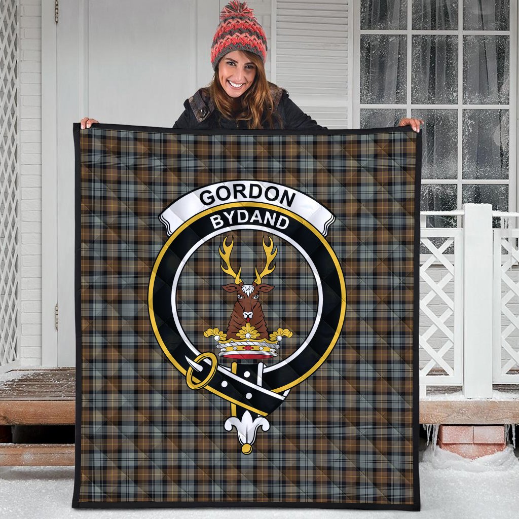 Gordon Weathered Tartan Crest Quilt