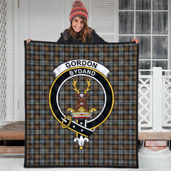 Gordon Weathered Tartan Crest Quilt