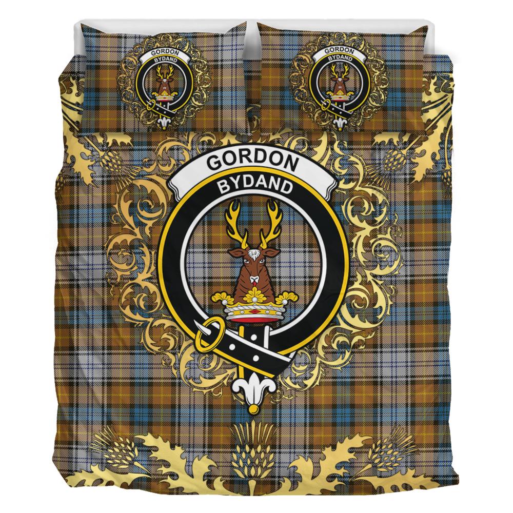 Gordon dress 05 Tartan Crest Bedding Set - Golden Thistle Style
