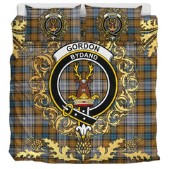 Gordon dress 05 Tartan Crest Bedding Set - Golden Thistle Style