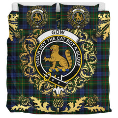 Gow Hunting 02 Tartan Crest Bedding Set - Golden Thistle Style