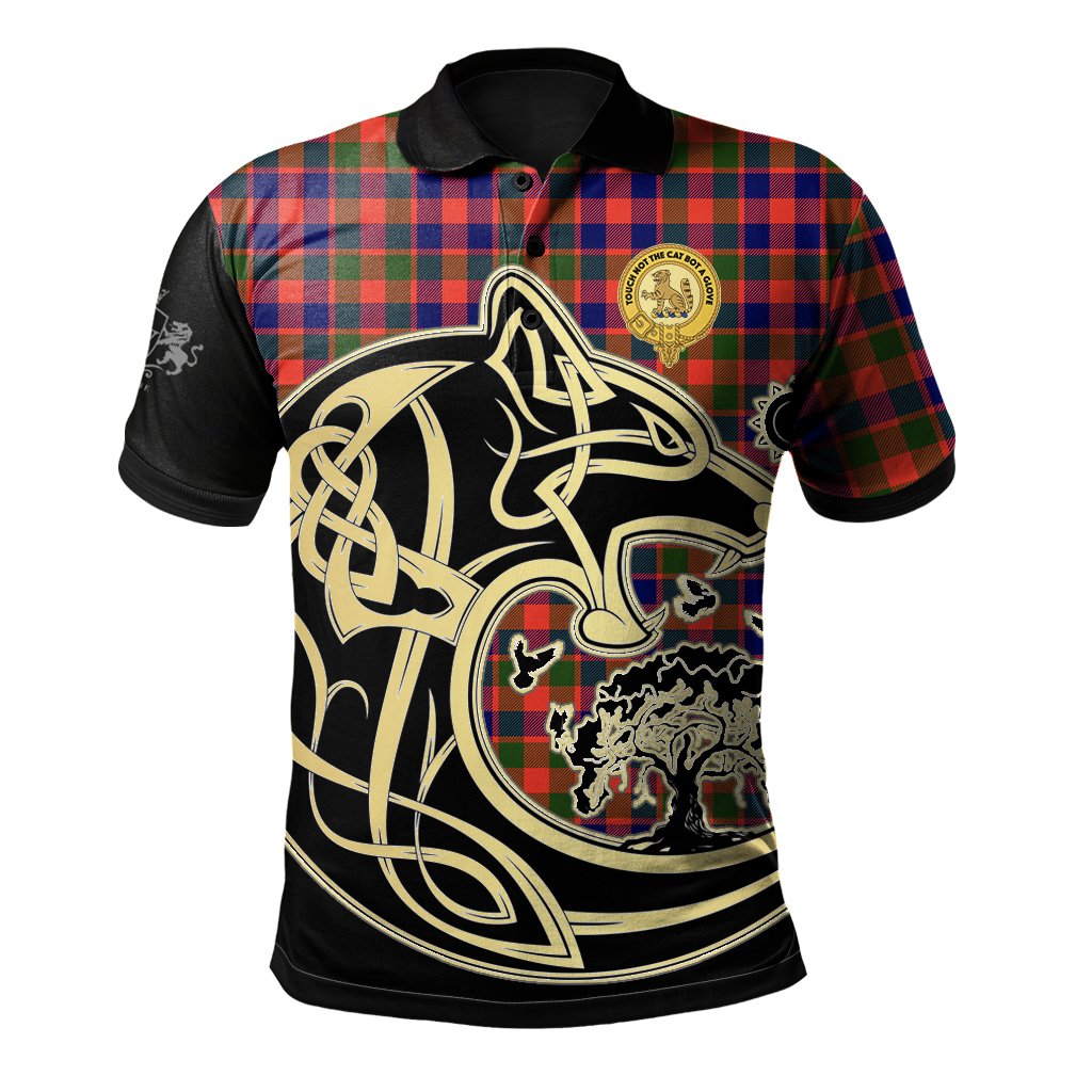 Gow Modern Tartan Polo Shirt Viking Wolf
