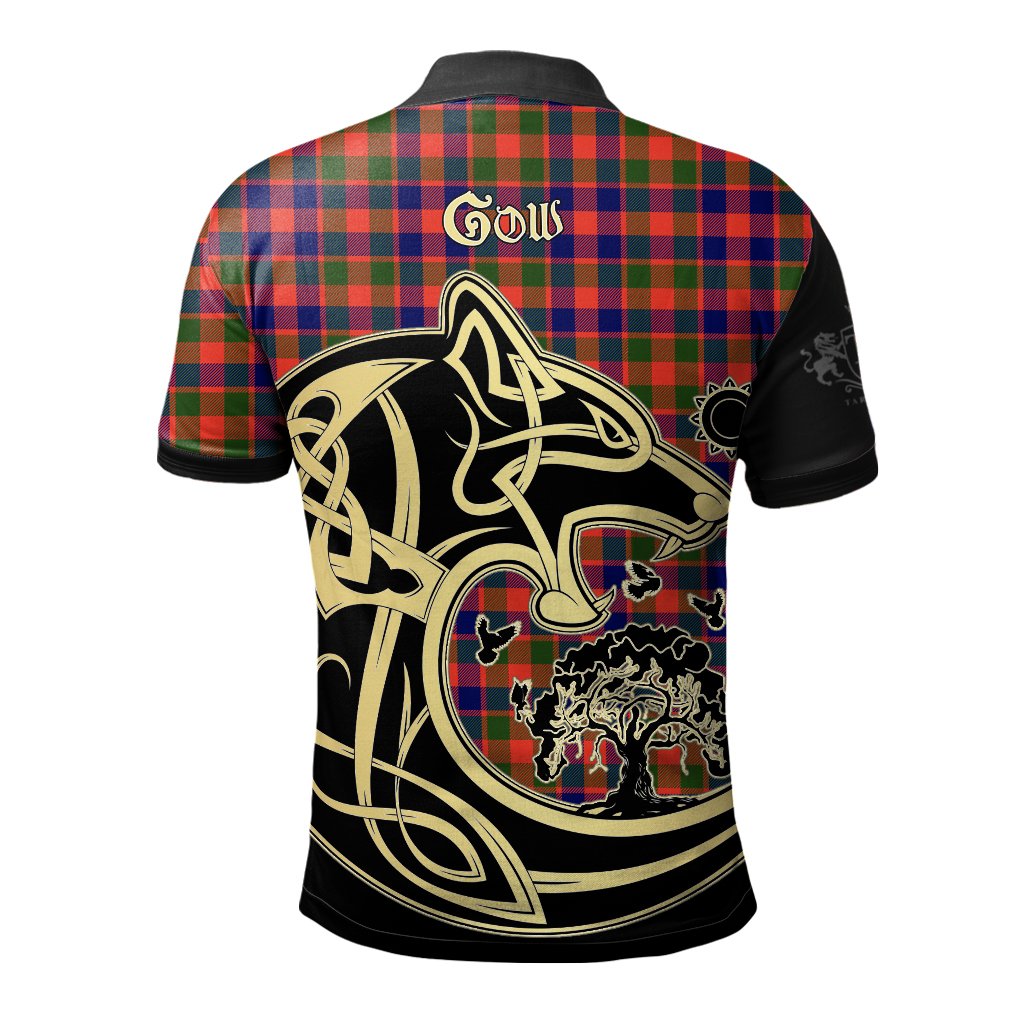 Gow Modern Tartan Polo Shirt Viking Wolf