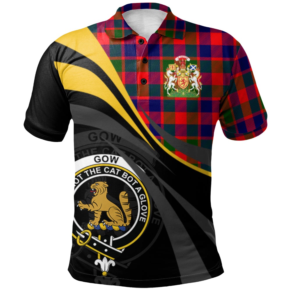 Gow of McGouan Tartan Polo Shirt - Royal Coat Of Arms Style