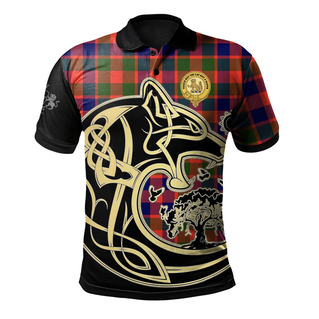 Gow of McGouan Tartan Polo Shirt Viking Wolf