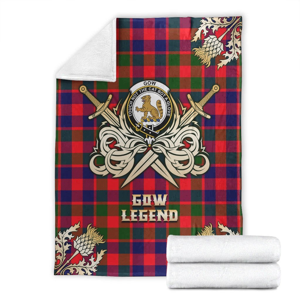 Gow of McGouan Tartan Gold Courage Symbol Blanket