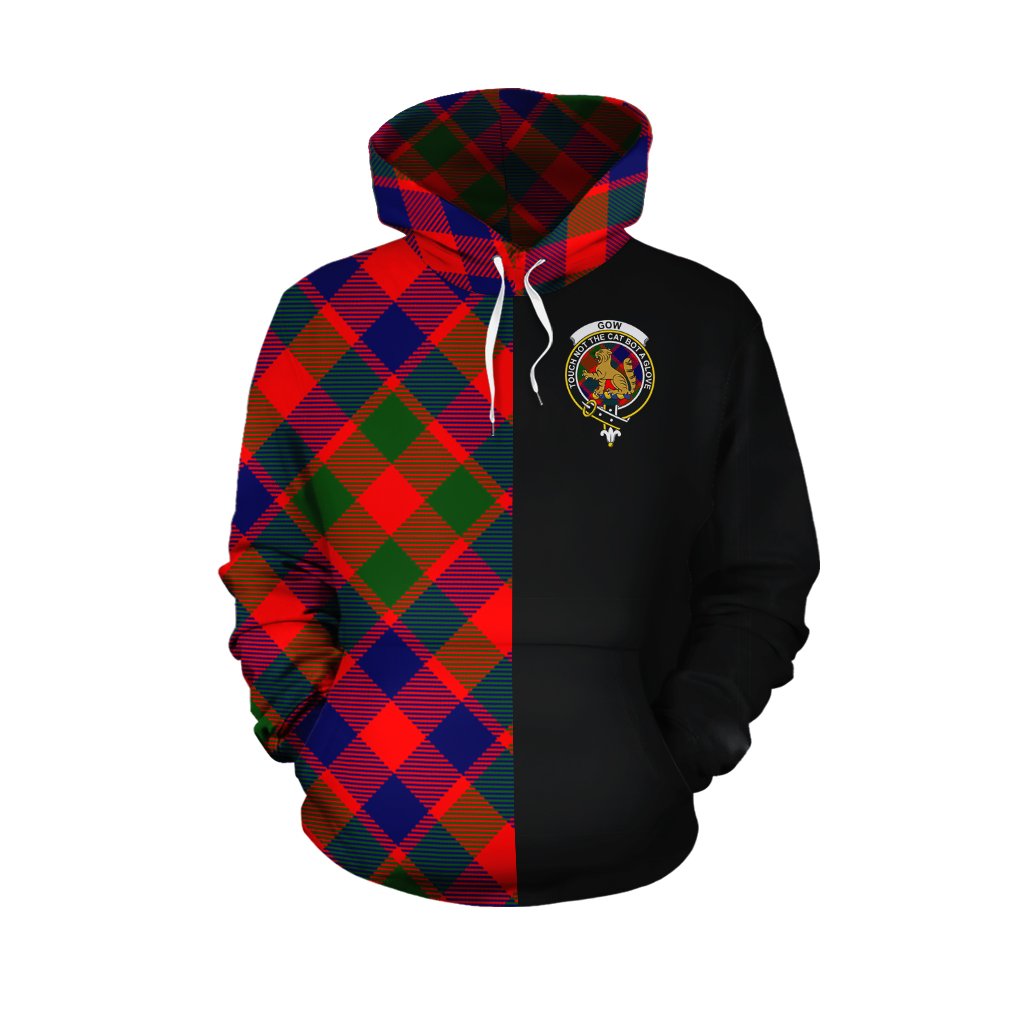 Gow of McGouan Tartan Hoodie Half of Me - Cross Style