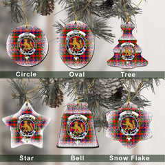 Gow (or McGouan) Tartan Christmas Ceramic Ornament - Snow Style