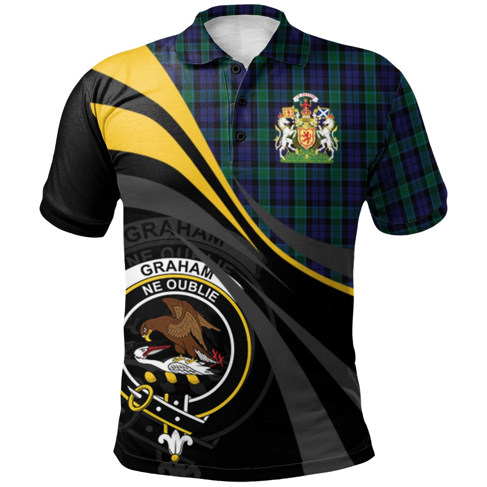 Graham of Menteith Tartan Polo Shirt - Royal Coat Of Arms Style