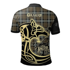 Graham of Menteith Weathered Tartan Polo Shirt Viking Wolf