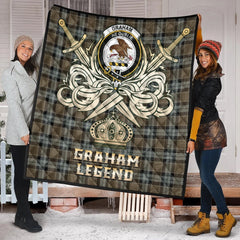 Graham of Menteith Weathered Tartan Crest Legend Gold Royal Premium Quilt