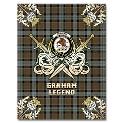Graham of Menteith Weathered Tartan Gold Courage Symbol Blanket