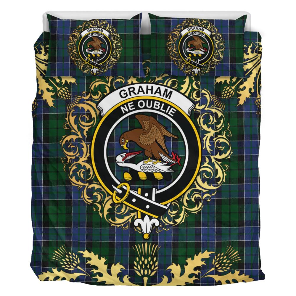 Graham of Montrose 01 Tartan Crest Bedding Set - Golden Thistle Style