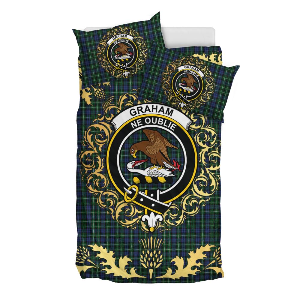 Graham of Montrose 03 Tartan Crest Bedding Set - Golden Thistle Style