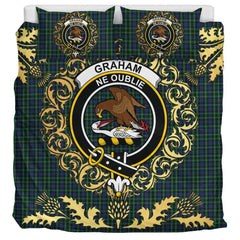 Graham of Montrose 03 Tartan Crest Bedding Set - Golden Thistle Style