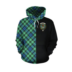 Graham of Montrose Ancient Tartan Hoodie Half of Me - Cross Style