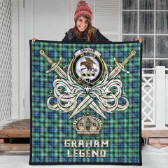 Graham of Montrose Ancient Tartan Crest Legend Gold Royal Premium Quilt