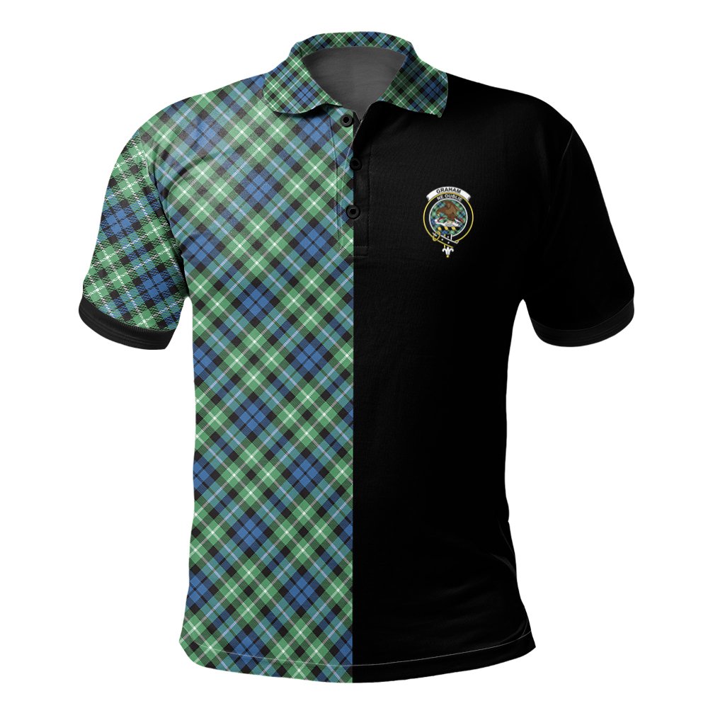 Graham of Montrose Ancient Tartan Polo Shirt Half of Me - Cross Style