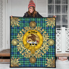 Graham Of Montrose Ancient Tartan Crest Premium Quilt - Gold Thistle Style