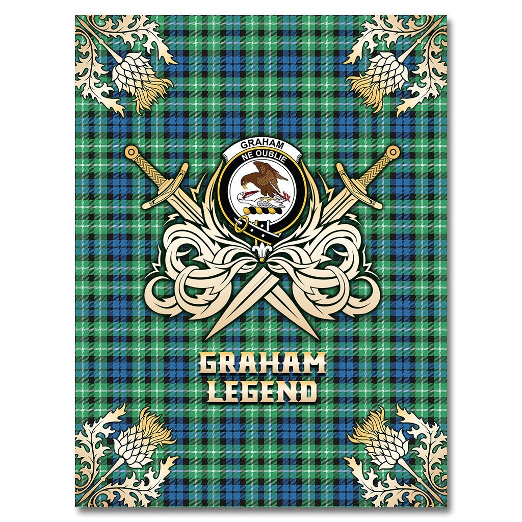 Graham of Montrose Ancient Tartan Gold Courage Symbol Blanket