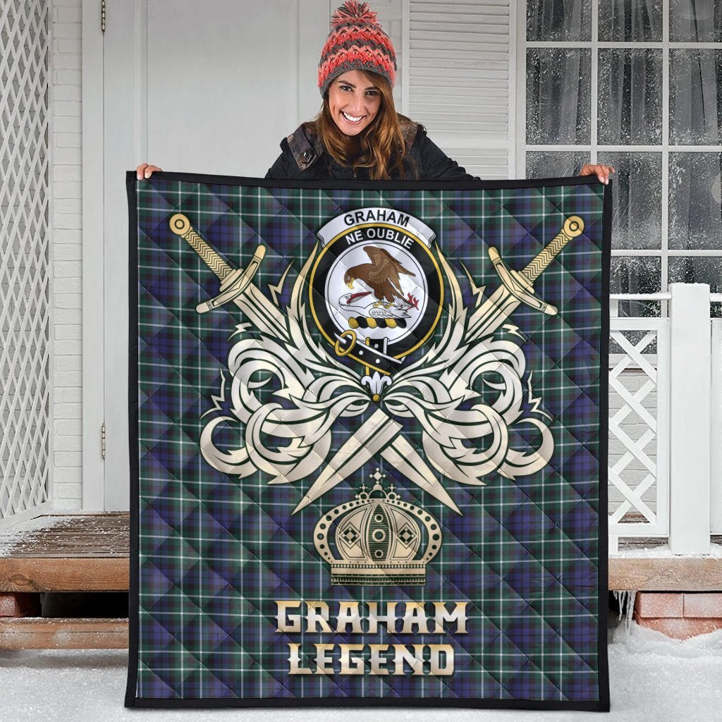 Graham of Montrose Modern Tartan Crest Legend Gold Royal Premium Quilt