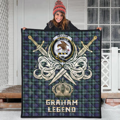 Graham of Montrose Modern Tartan Crest Legend Gold Royal Premium Quilt
