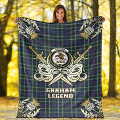 Graham of Montrose Modern Tartan Gold Courage Symbol Blanket