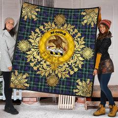 Graham Of Montrose Modern Tartan Crest Premium Quilt - Gold Thistle Style