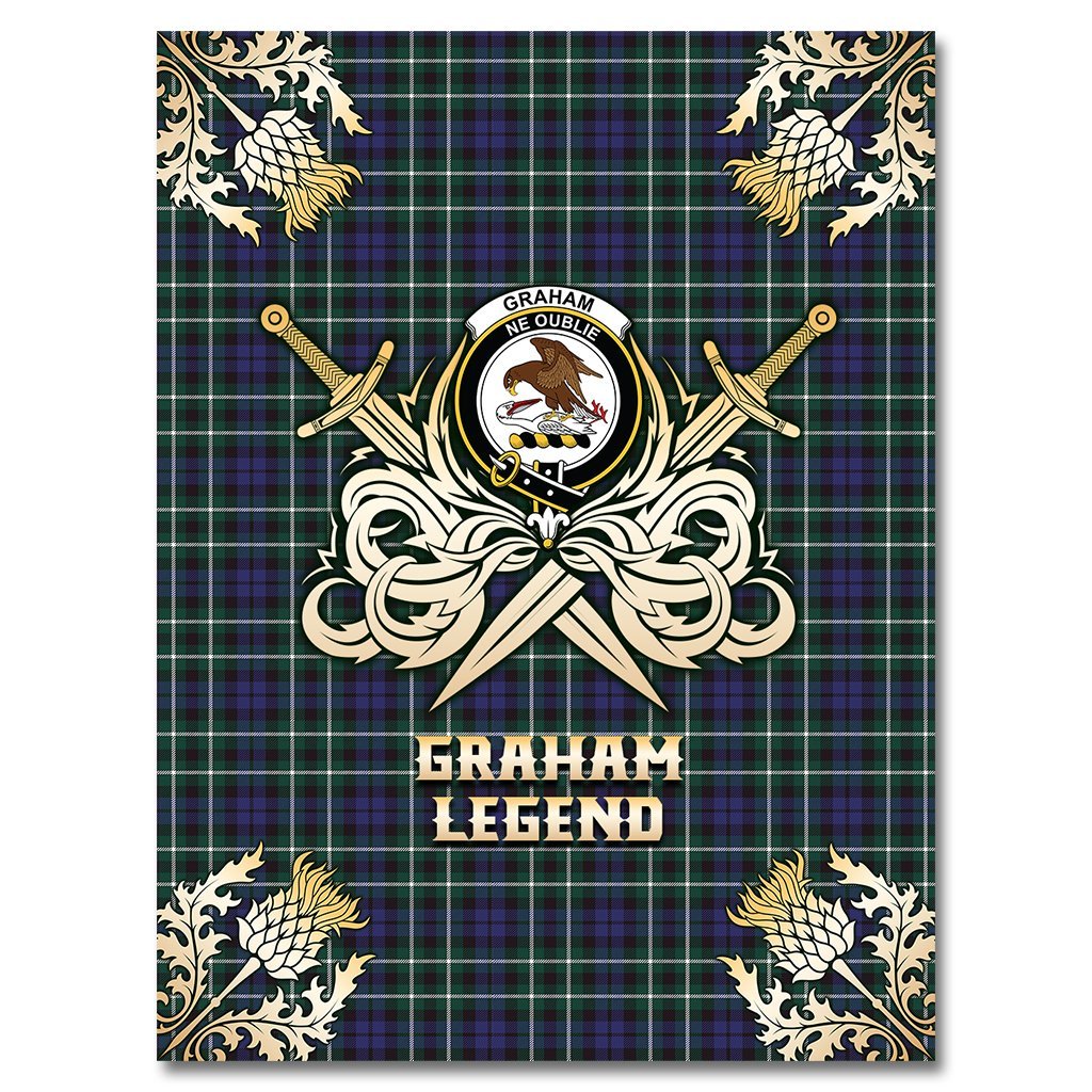 Graham of Montrose Modern Tartan Gold Courage Symbol Blanket