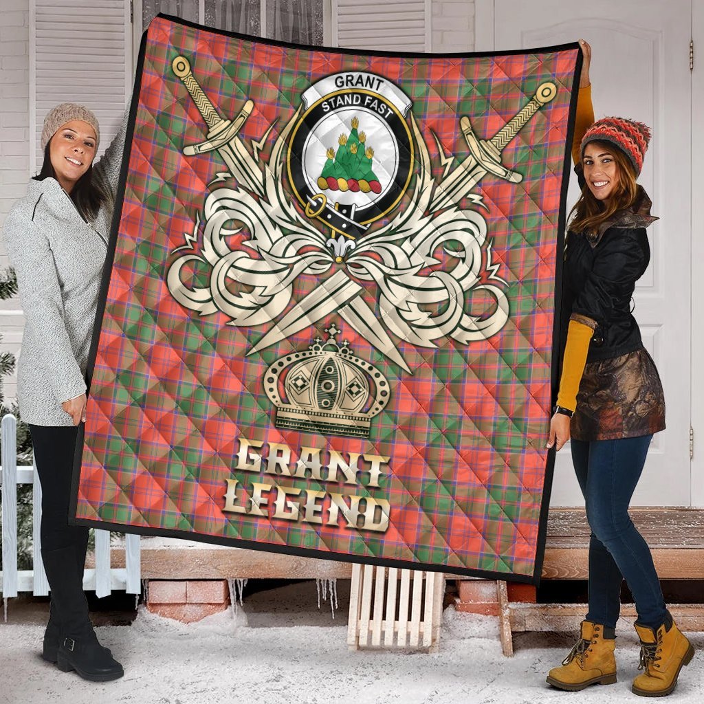 Grant Ancient Tartan Crest Legend Gold Royal Premium Quilt