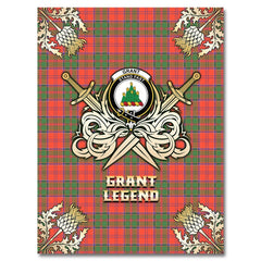 Grant Ancient Tartan Gold Courage Symbol Blanket
