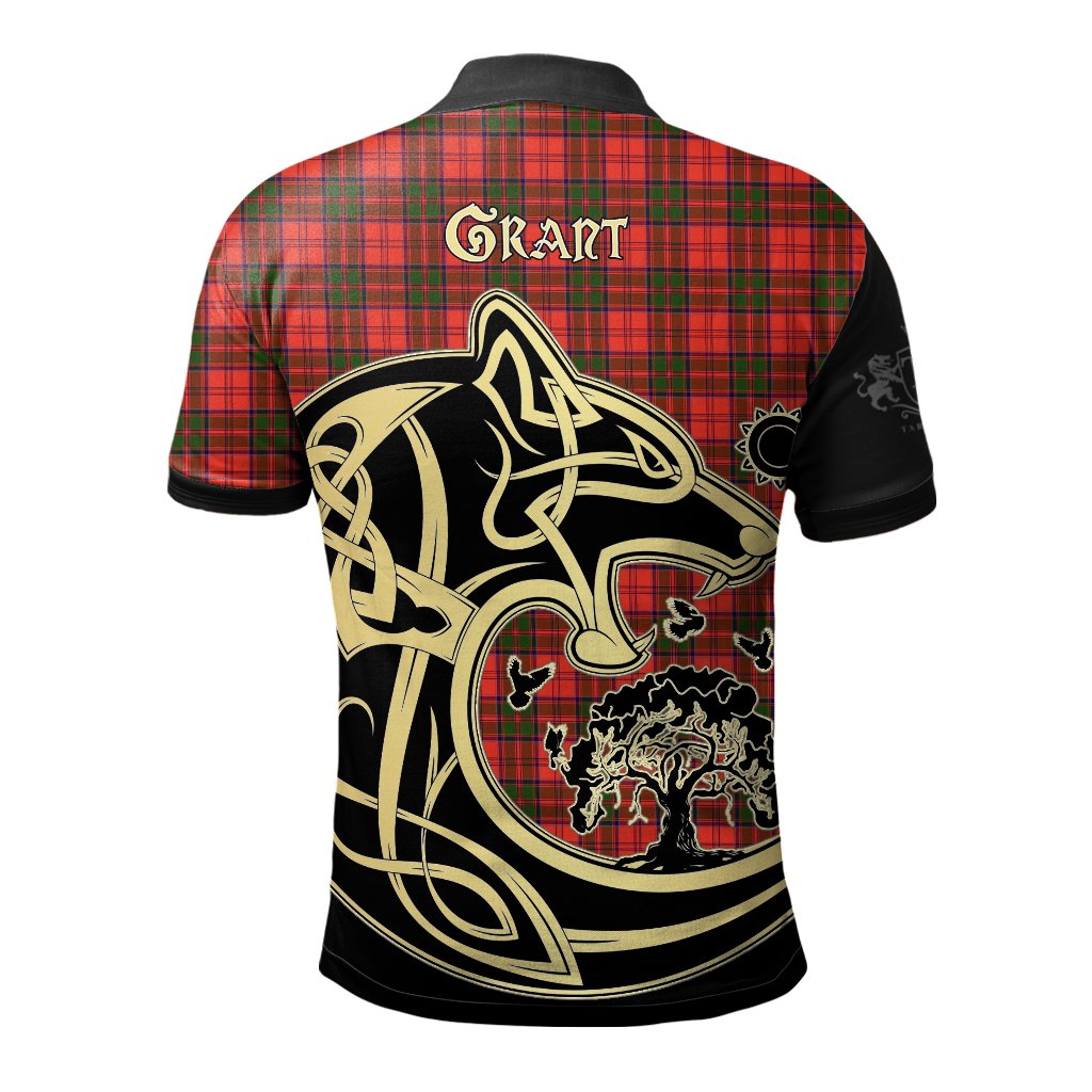 Grant Modern Tartan Polo Shirt Viking Wolf
