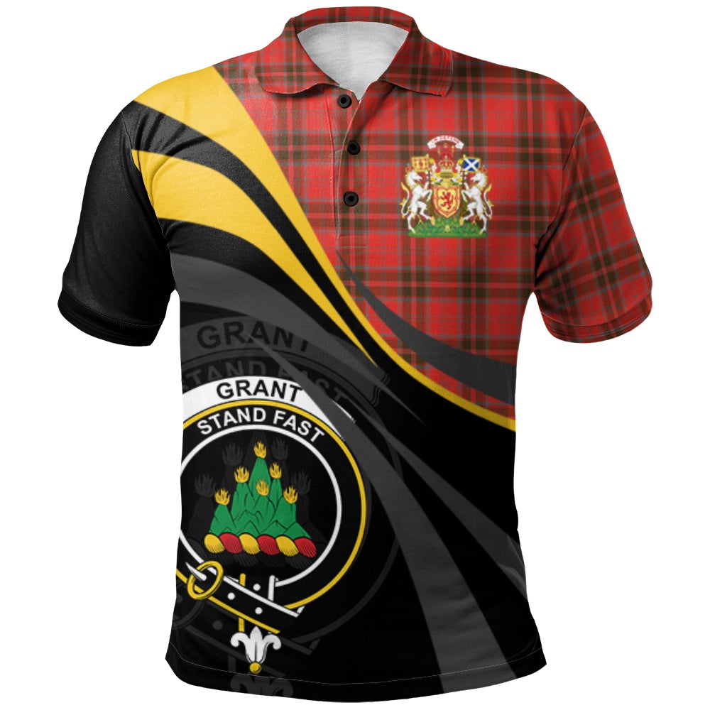 Grant Weathered Tartan Polo Shirt - Royal Coat Of Arms Style