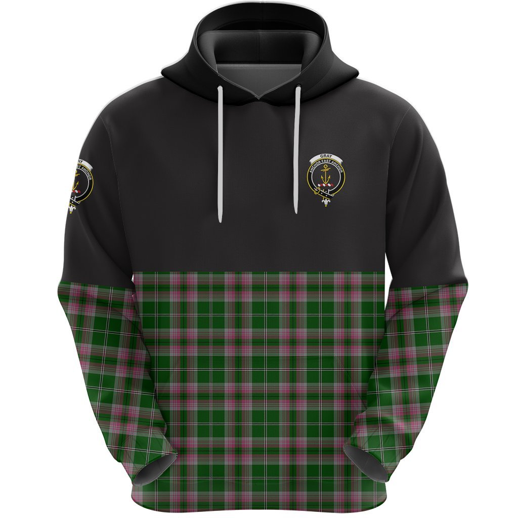 Gray Hunting Clan Half Of Tartan Hoodie