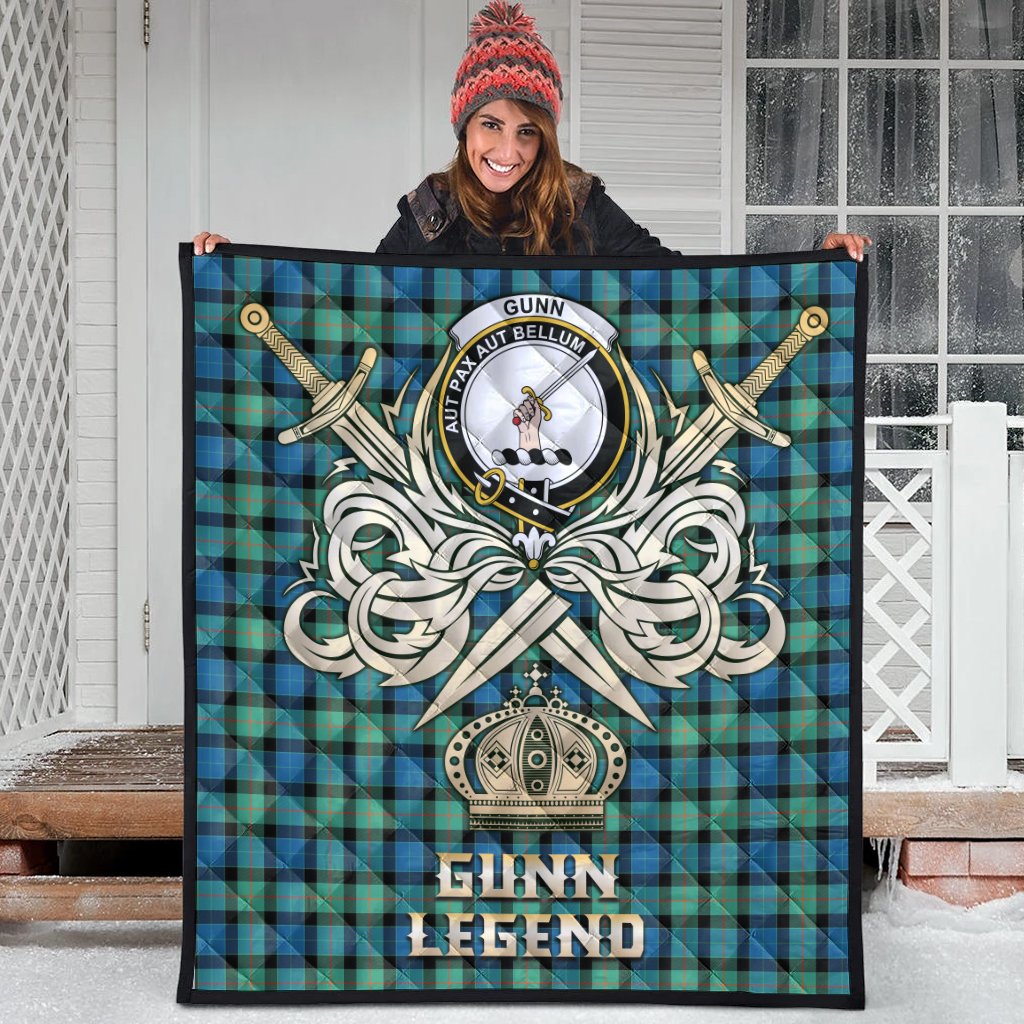 Gunn Ancient Tartan Crest Legend Gold Royal Premium Quilt