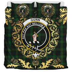 Gunn Logan Tartan Crest Bedding Set - Golden Thistle Style