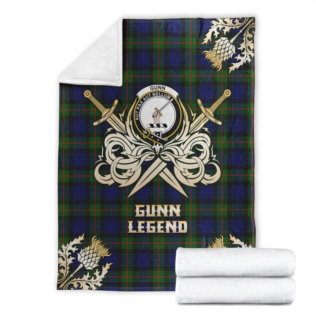 Gunn Modern Tartan Gold Courage Symbol Blanket
