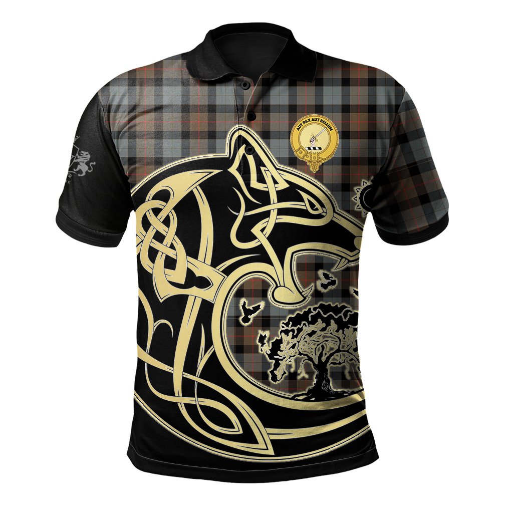 Gunn Weathered Tartan Polo Shirt Viking Wolf