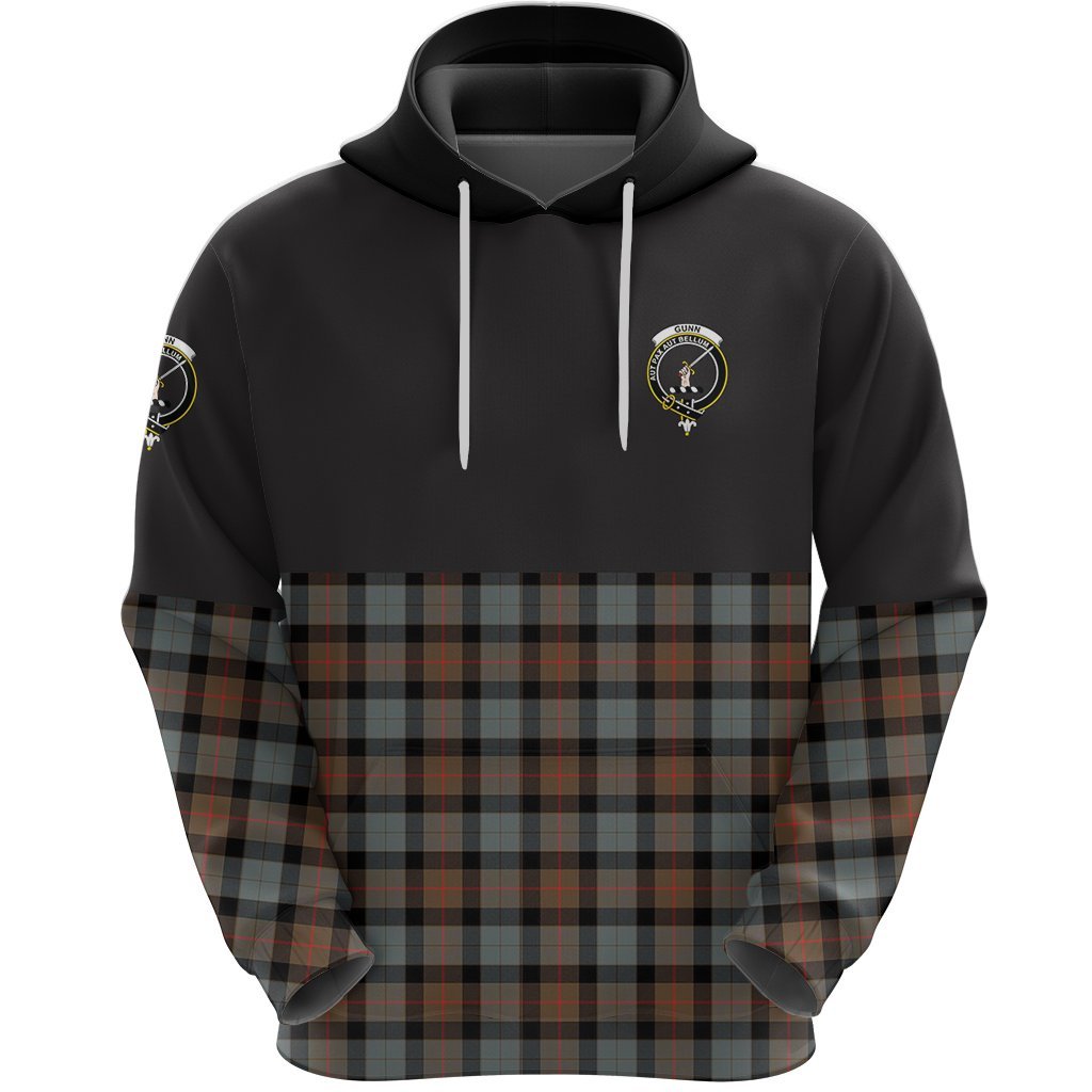 Gunn Weathered Clan Half Of Tartan Hoodie