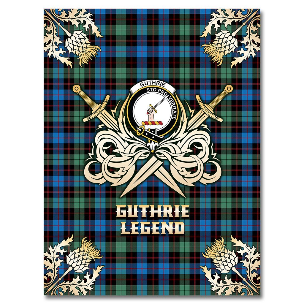Guthrie Ancient Tartan Gold Courage Symbol Blanket