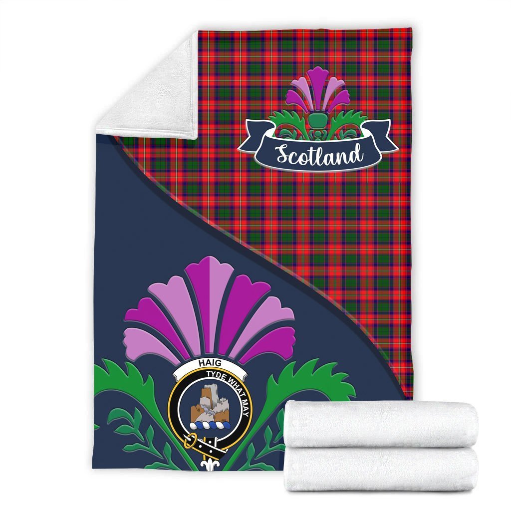 Haig Tartan Crest Premium Blanket - Thistle Style