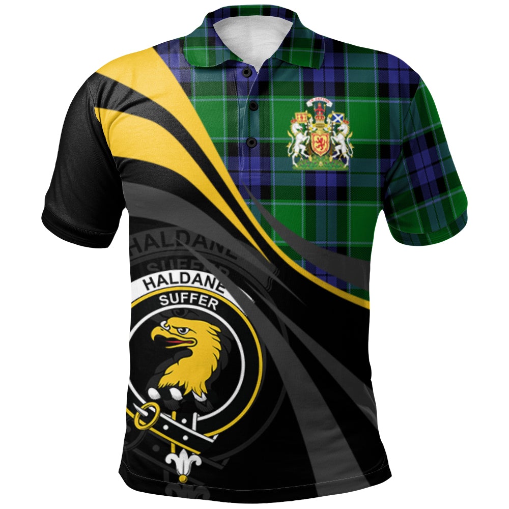Haldane Tartan Polo Shirt - Royal Coat Of Arms Style
